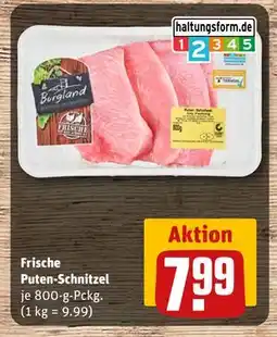 REWE DE Frische Puten-Schnitzel, EUR 7.99 tilbud