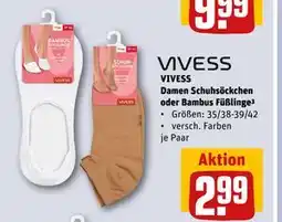 REWE DE VIVESS Damen Schuhsöckchen oder Bambus Füßlinge, EUR 2.99 tilbud