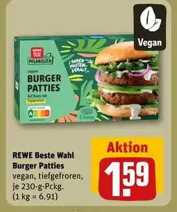 REWE DE REWE Beste Wahl Burger Patties, EUR 1.59 tilbud