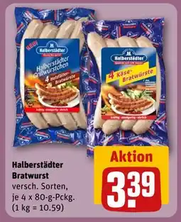 REWE DE Halberstädter Bratwurst, EUR 3.39 tilbud