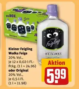 REWE DE Kleiner Feigling Wodka Feige oder Original, EUR 5.99 tilbud