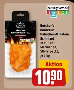 REWE DE Butcher's Barbecue Hähnchen-Minuten-Schnitzel, EUR 10.9 tilbud