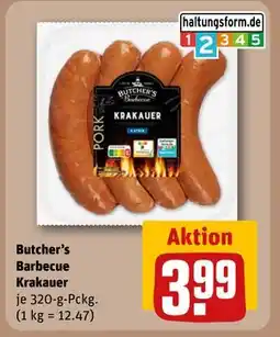 REWE DE Butcher's Barbecue Krakauer, EUR 3.99 tilbud
