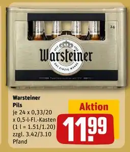 REWE DE Warsteiner Pils, EUR 11.99 tilbud