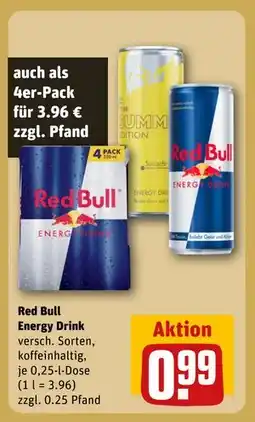 REWE DE Red Bull Energy Drink, EUR 0.99 tilbud