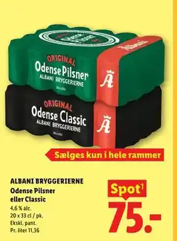Lidl ALBANI BRYGGERIERNEOdense Pilsner eller Classic tilbud