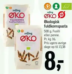 Føtex Salling Økologisk fuldkornspasta tilbud