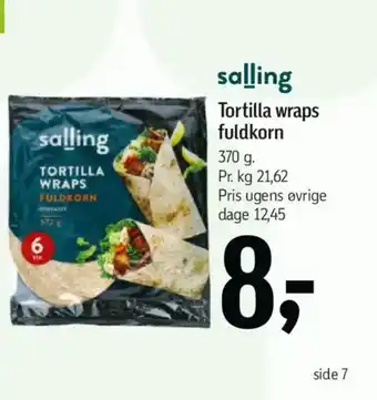 Føtex Salling Tortilla wraps fuldkorn tilbud
