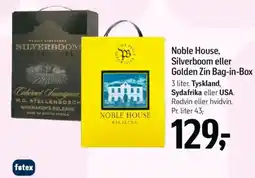 Føtex Noble House, Silverboom eller Golden Zin Bag-in-Box tilbud