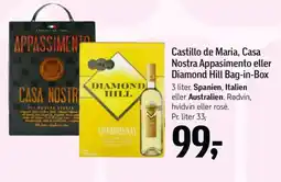 Føtex Castillo de Maria, Casa Nostra Appasimento eller Diamond Hill Bag-in-Box tilbud