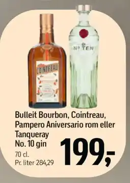 Føtex Bulleit Bourbon, Cointreau, Pampero Aniversario rom eller Tanqueray No. 10 gin tilbud