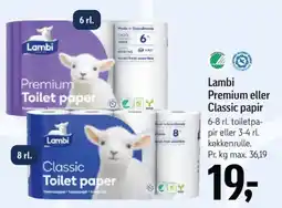 Føtex Lambi Premium eller Classic papir tilbud