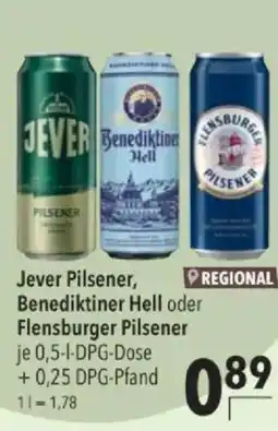 Citti Jever pilsener, benediktiner hell oder flensburger pilsener tilbud