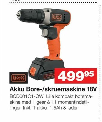 Bauhaus Akku Bore-/skruemaskine 18V tilbud