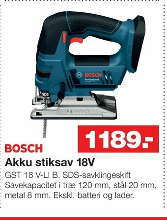 Bauhaus Akku stiksav 18V tilbud