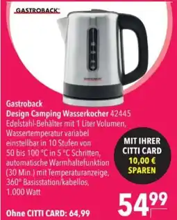 Citti GASTROBACK Design camping wasserkocher tilbud