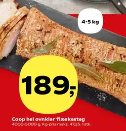 SuperBrugsen Coop hel ovnklar flæskesteg tilbud
