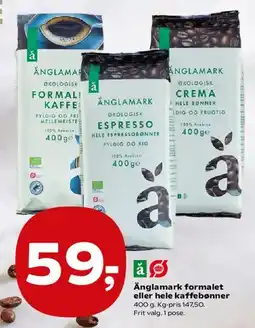 SuperBrugsen Änglamark formalet eller hele kaffebønner tilbud