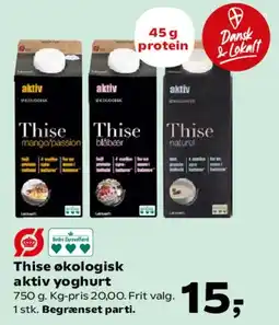 SuperBrugsen Thise økologisk aktiv yoghurt tilbud