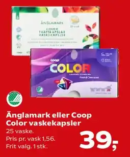 SuperBrugsen Änglamark eller Coop Color vaskekapsler tilbud
