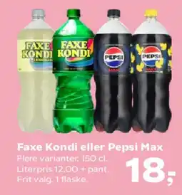 SuperBrugsen Faxe Kondi eller Pepsi Max tilbud