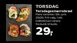 Kvickly Torsdags smørrebrød tilbud