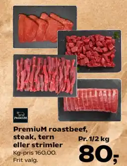 Kvickly Premium roastbeef, steak, tern eller strimler tilbud