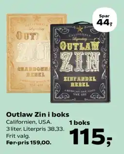 Kvickly Outlaw Zin i boks tilbud
