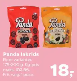 Kvickly Panda lakrids tilbud