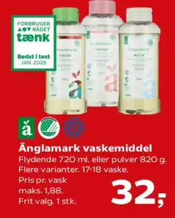 Kvickly Änglamark vaskemiddel tilbud