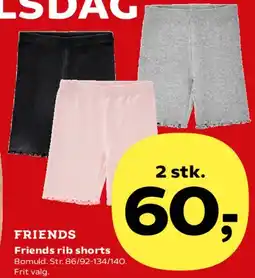 Kvickly Friends rib shorts tilbud
