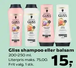 Kvickly Gliss shampoo eller balsam tilbud