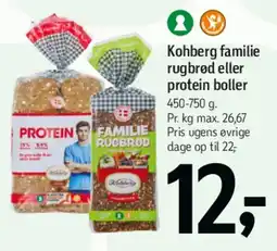 Føtex Kohberg familie rugbrød eller protein boller tilbud