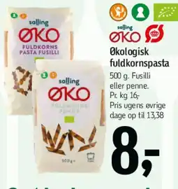 Føtex Økologisk fuldkornspasta tilbud