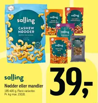 Føtex Salling Nødder eller mandler tilbud