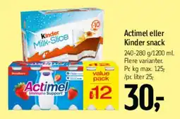 Føtex Actimel eller Kinder snack tilbud