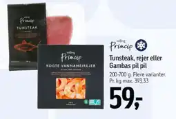 Føtex Princip - Tunsteak, rejer eller Gambas på pil tilbud