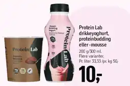 Føtex Protein Lab drikkeyoghurt / proteinbudding / mousse tilbud
