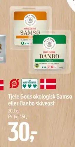 Føtex Tjele Gods økologisk Samsø eller Danbo skivesost tilbud