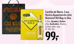 Føtex Castillo de Maria, Casa Nostra Appassimento eller Diamond Hill Bag-in-Box tilbud