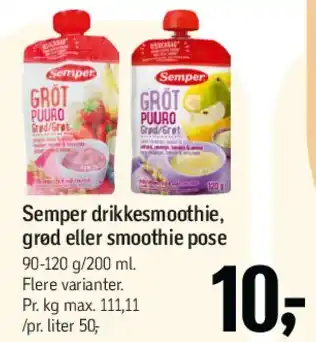 Føtex Semper drikkesmoothie, grød eller smoothie pose tilbud