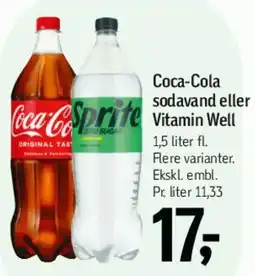 Føtex Coca‑Cola eller sodavand / Vitamin Well (1,5 l) tilbud