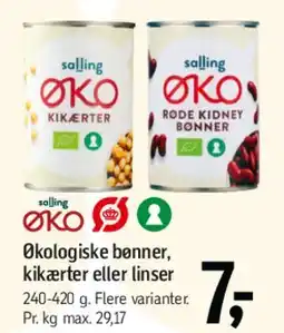 Føtex Økologiske bønner, kikærter eller linser tilbud