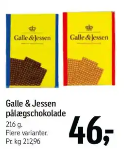 Føtex Galle & Jessen pålægschokolade tilbud