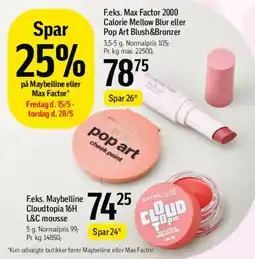 Føtex Spar 25% på Maybelline eller Max Factor tilbud