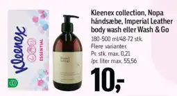 Føtex Kleenex collection, Nopa håndsæbe, Imperial Leather body wash eller Wash & Go tilbud