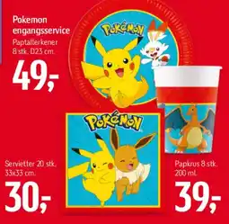 Føtex Pokémon engangsservice (papirtallerkener) tilbud