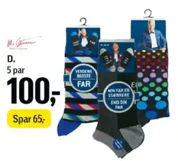 Føtex 5 par sokker tilbud