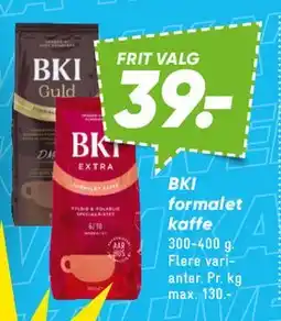 Bilka BKI formalet kaffe tilbud