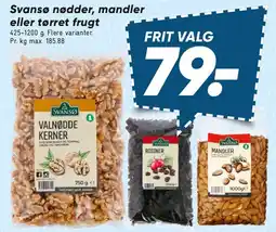 Bilka Svansø nødder, mandler eller tørret frugt tilbud